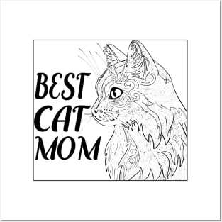 Best cat mom tee design birthday gift graphic Posters and Art